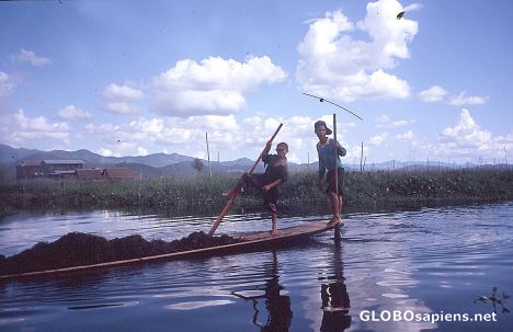 Postcard Leg -rowing, Inle Lake