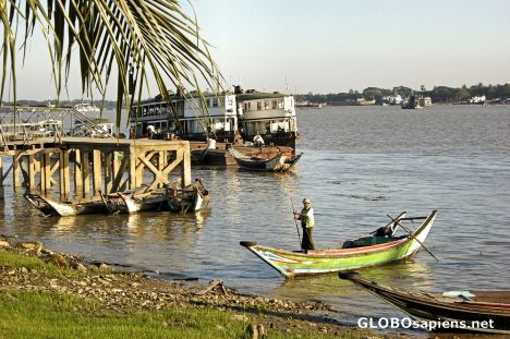 Postcard Rangoon River Waterfront, Late Afternoon