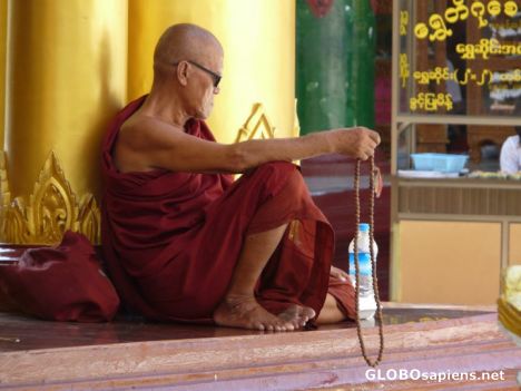 Postcard Monk in Myanmar.