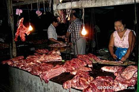 Postcard Meat Vendor, Myei Ni Gone Market