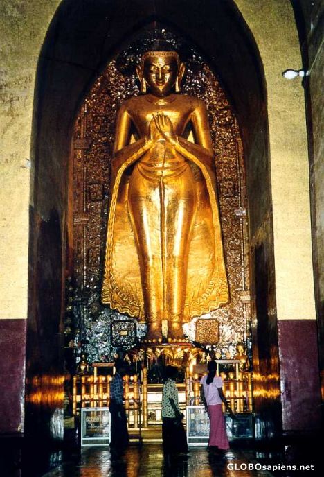 Postcard Buddha Statue at Ananda Temple in Pagan