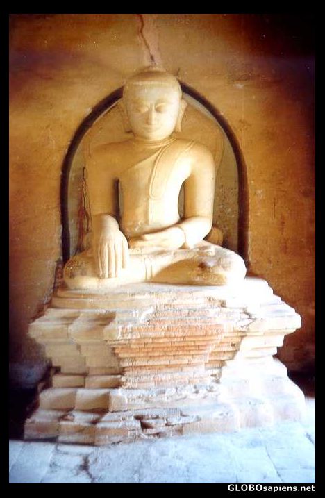 Postcard Old Buddha staute in Pagan