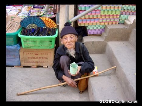 Postcard Burmese Beggar