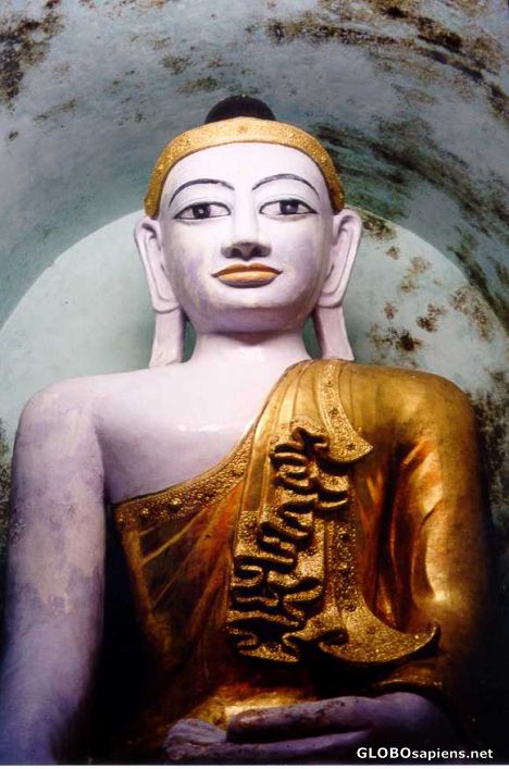 Postcard Buddha Statue at the Shwedagon Pagoda