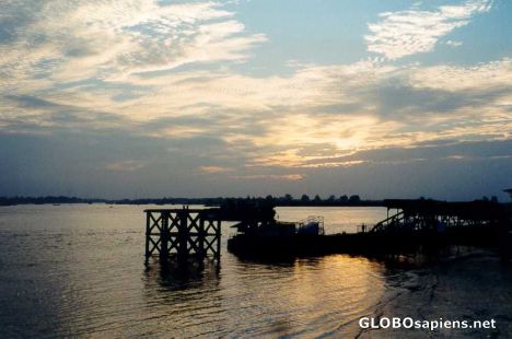 Postcard Sunset on the Rangoon River (Botataung Landing)