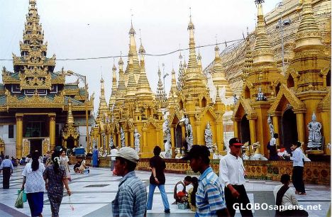 Postcard Base of the Shwedagon Pagoda