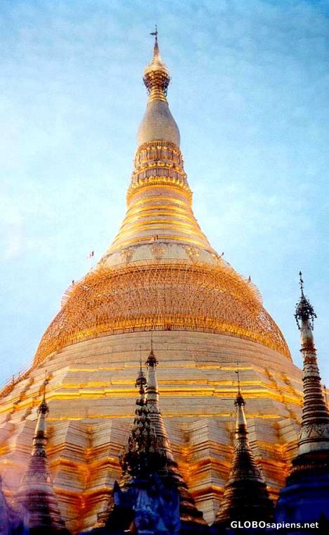 Postcard Shwedagon Pagoda at Sunset