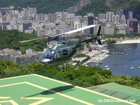 Postcard Helicopter lands at Sugar Loaf