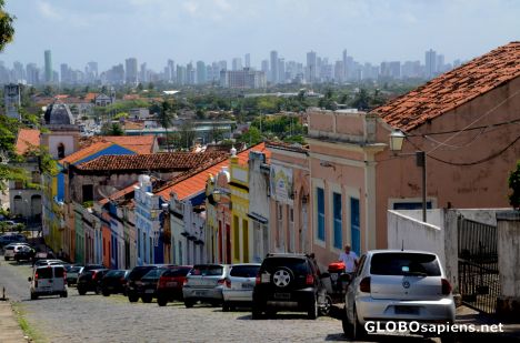 Postcard Olinda, PE (BR) - Recife in the distance