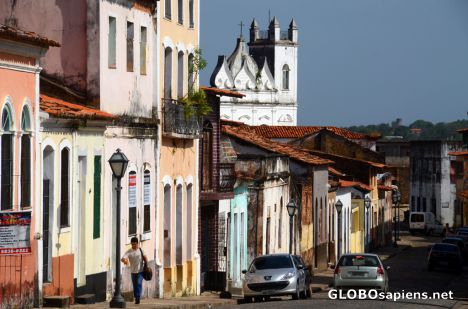 Postcard Sao Luis, MA (BR) - a colourful street