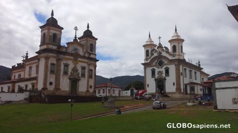 Postcard Carmo church in Mariana