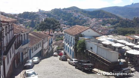 Postcard Steep street in Ouro Preto