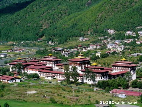 Postcard View over Tashi Chhoe Dzong