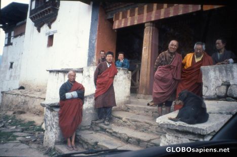 Postcard Smiling Monks
