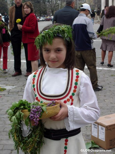 Postcard Girl in national costume