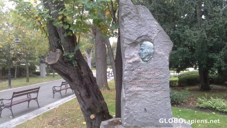 Postcard Adam Mickiewicz memorial stone