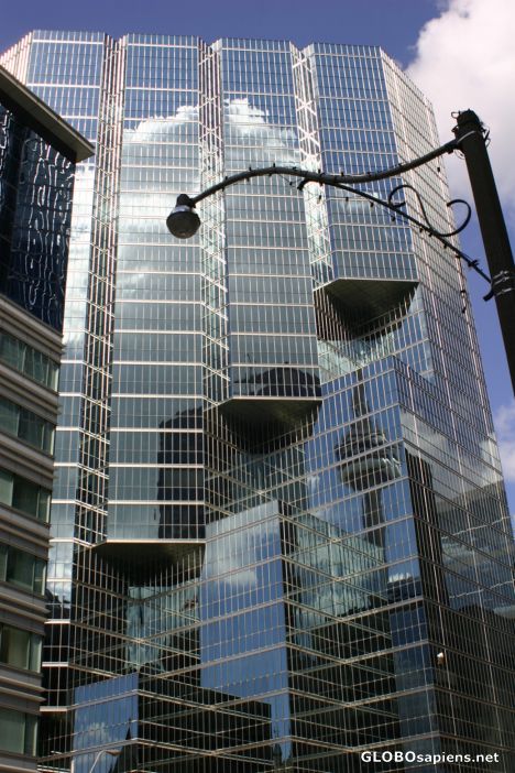 Postcard CN Tower Reflected in Modern Skyscraper