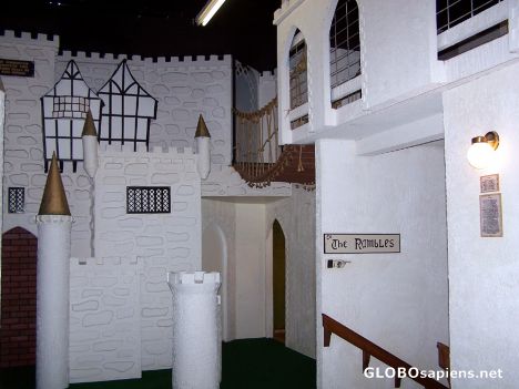 Postcard Inside replica of Camelot's castle