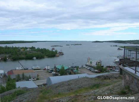Postcard Great Slave Lake seen from the Rock