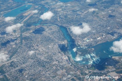 Postcard Aerial view of Niagara Falls