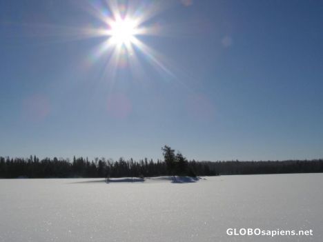 Postcard Gibi Lake - Ontario Canada (Winter Sun)