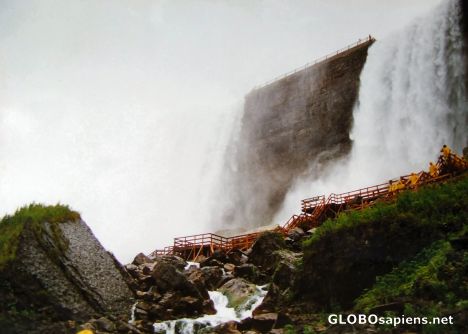 Postcard Bridal falls, US side from Niagara