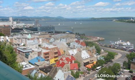 Postcard Saint Lawrence River and Lower Town of Quebec City
