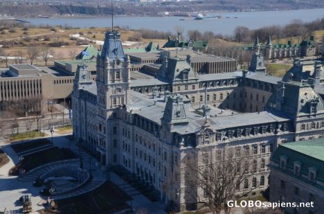 Postcard Quebec City (CA,QC) - the Parliament from air
