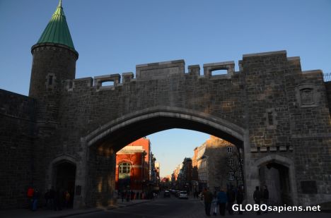 Postcard Quebec City (CA,QC) - St Jean Gate in the evening