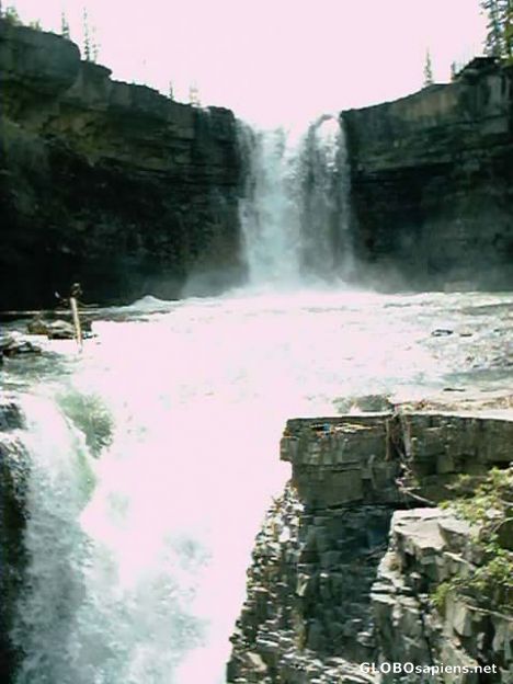 Postcard Crescent Falls near Nordegg
