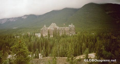 Postcard The big hotel in Banff