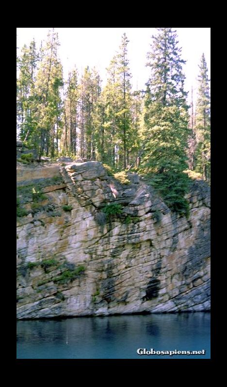 Postcard Cliff jumping at Jasper National Park