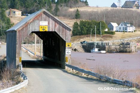 Postcard Gardner's Creek covered bridge.