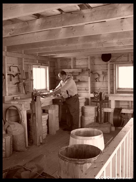 Postcard Making barrels at the Thomas' Complex