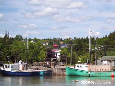 Postcard Fishing boats, Saint Martins, NB