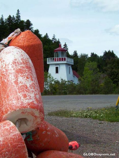 Postcard Lighthouse and buoys, Saint Martins, NewBrunswick