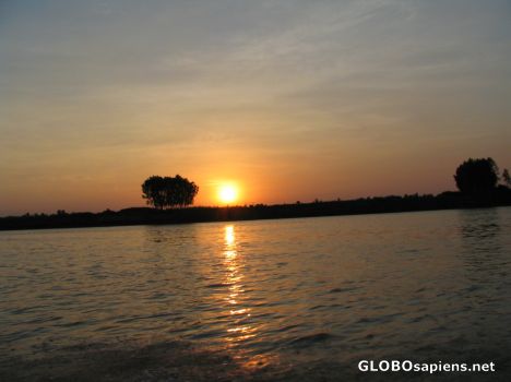 Postcard Dawn at Mekong Delta