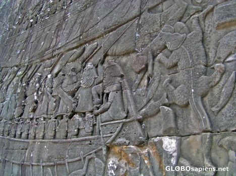 Postcard Battle scene from Angkor Thom