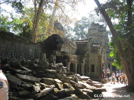 Postcard Ta Phom Ruins - Bayon Style - Rubble and Wall