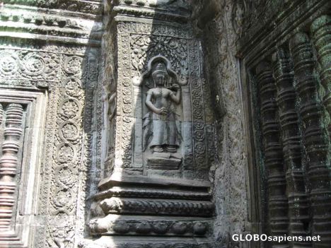 Postcard Ta Phom Ruins - Wall Carvings - Bayon Style