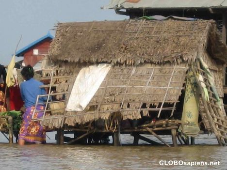 Postcard Tonle Sap Lake - Boat Houses - Home on the Lake
