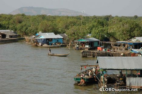 Postcard Tonle Sap Lake - Floating Village near Croc Farm