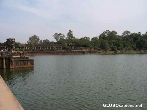 Postcard The Angkor Wat - Moat and outer Gate View