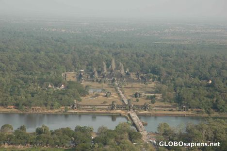 Postcard The Angkor Wat - Ariel View from Hot air ballon