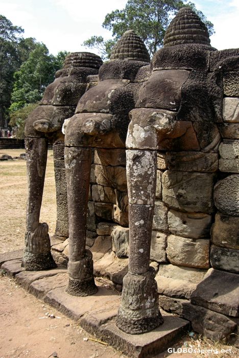 Postcard Angkor Thom's Elephant Terrace