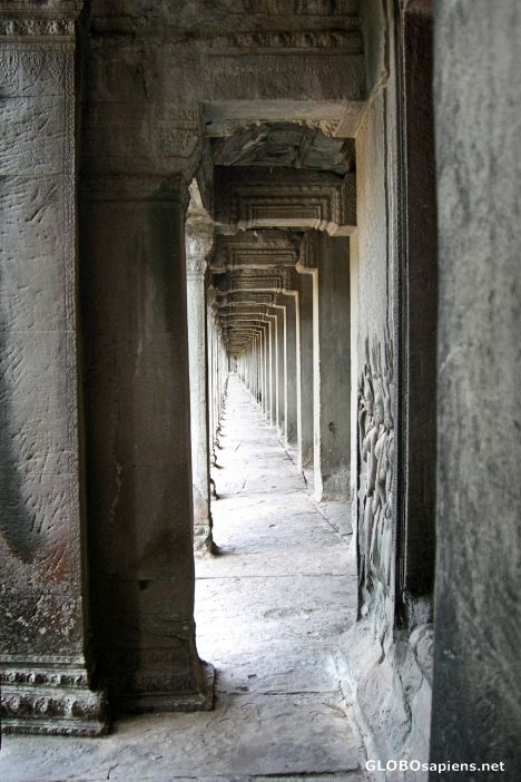 Postcard Interior of Angkor Wat Temple
