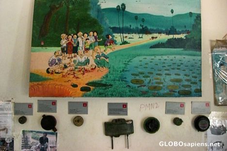 Postcard Displays Inside the Landmine Museum