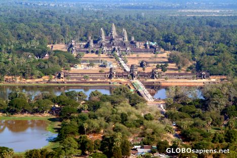 Postcard Angkor Wat from the air