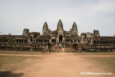 Postcard back view of Angkor wat temple