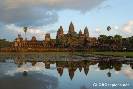 Postcard Sunset in Angkor Wat Temple
